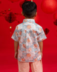 Little Man Shirt - Teal Lotus
