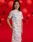 Ladies Wendy Cheongsam - Teal Lotus