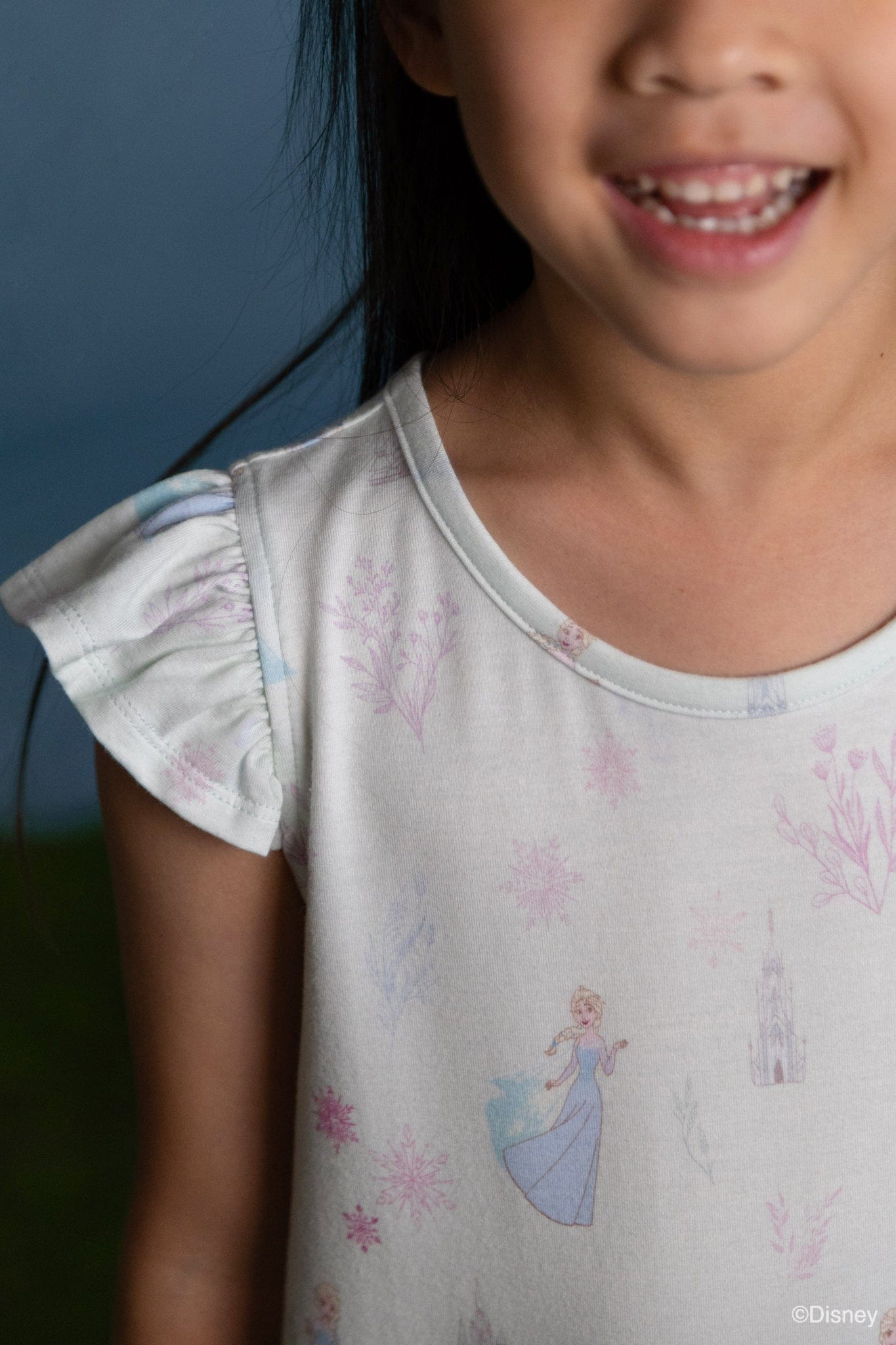 Girls' Flutter Nightgown - Blue Floral Elsa