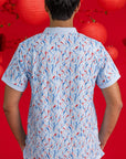 Men's Polo Tee - Blue Lucky Bamboo
