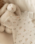 Short-sleeve onesie floral bunny
