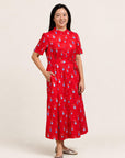 Ladies Sasha Dress - Red Vases