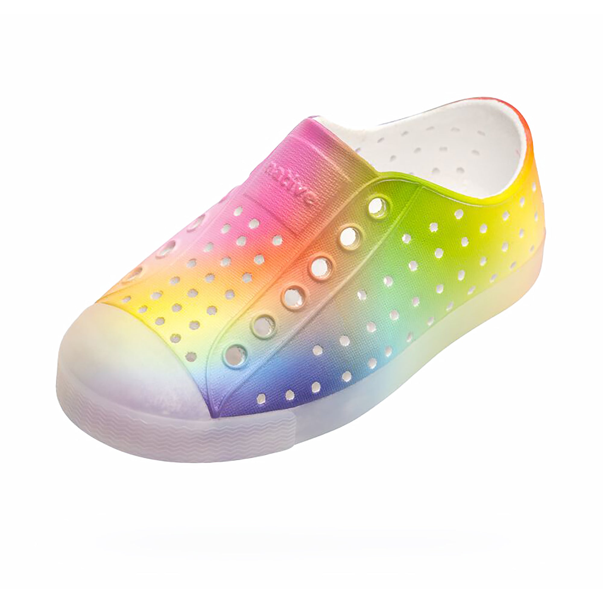 Native Jefferson Kids Shell White / Translucent / Rainbow Blur