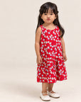 Sleeveless Dress - Red Fans
