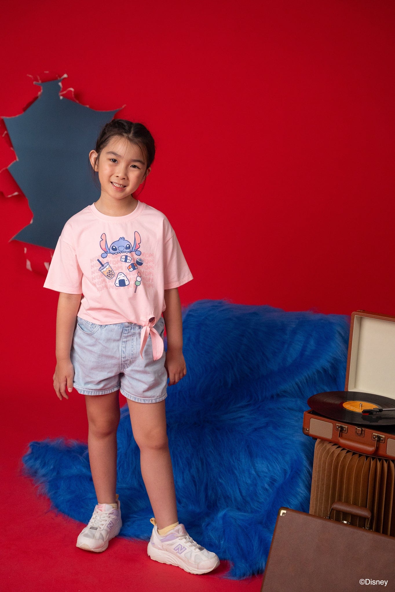 Tie-Front Crop Tee - Nom Nom Stitch