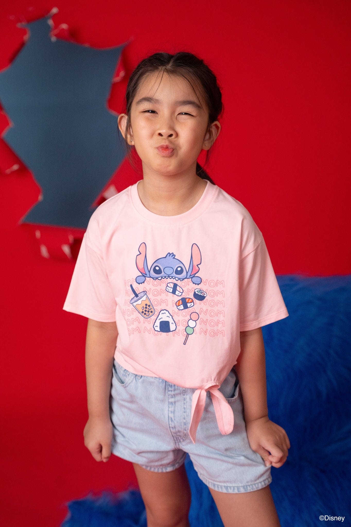 Tie-Front Crop Tee - Nom Nom Stitch