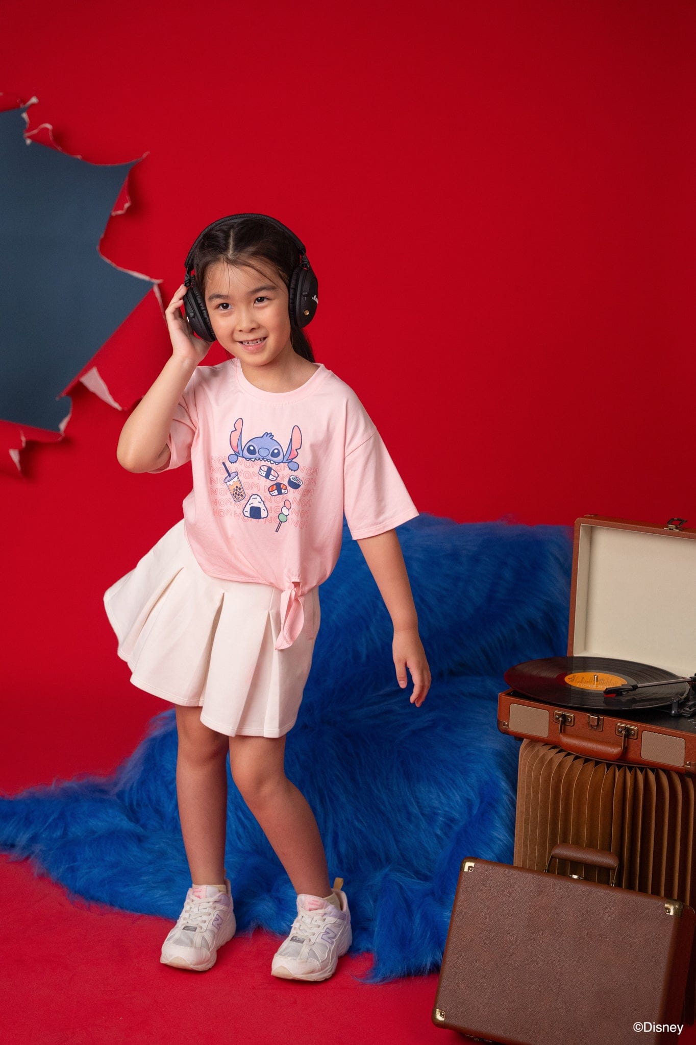 Tie-Front Crop Tee - Nom Nom Stitch