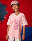 Girl wearing Stitch Angel tee shirt