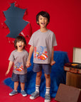 Kids wearing Stitch t-shirts