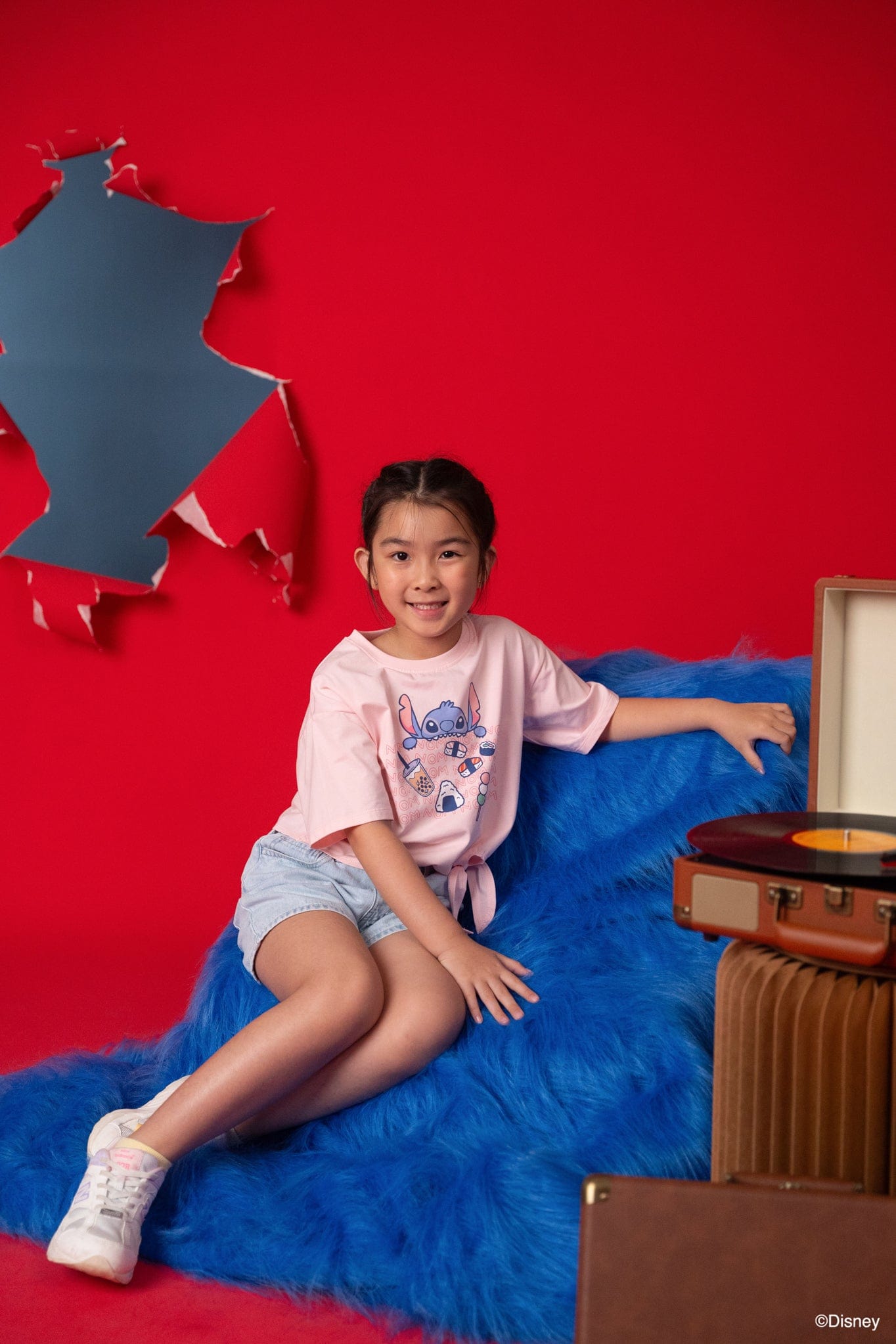 Tie-Front Crop Tee - Nom Nom Stitch