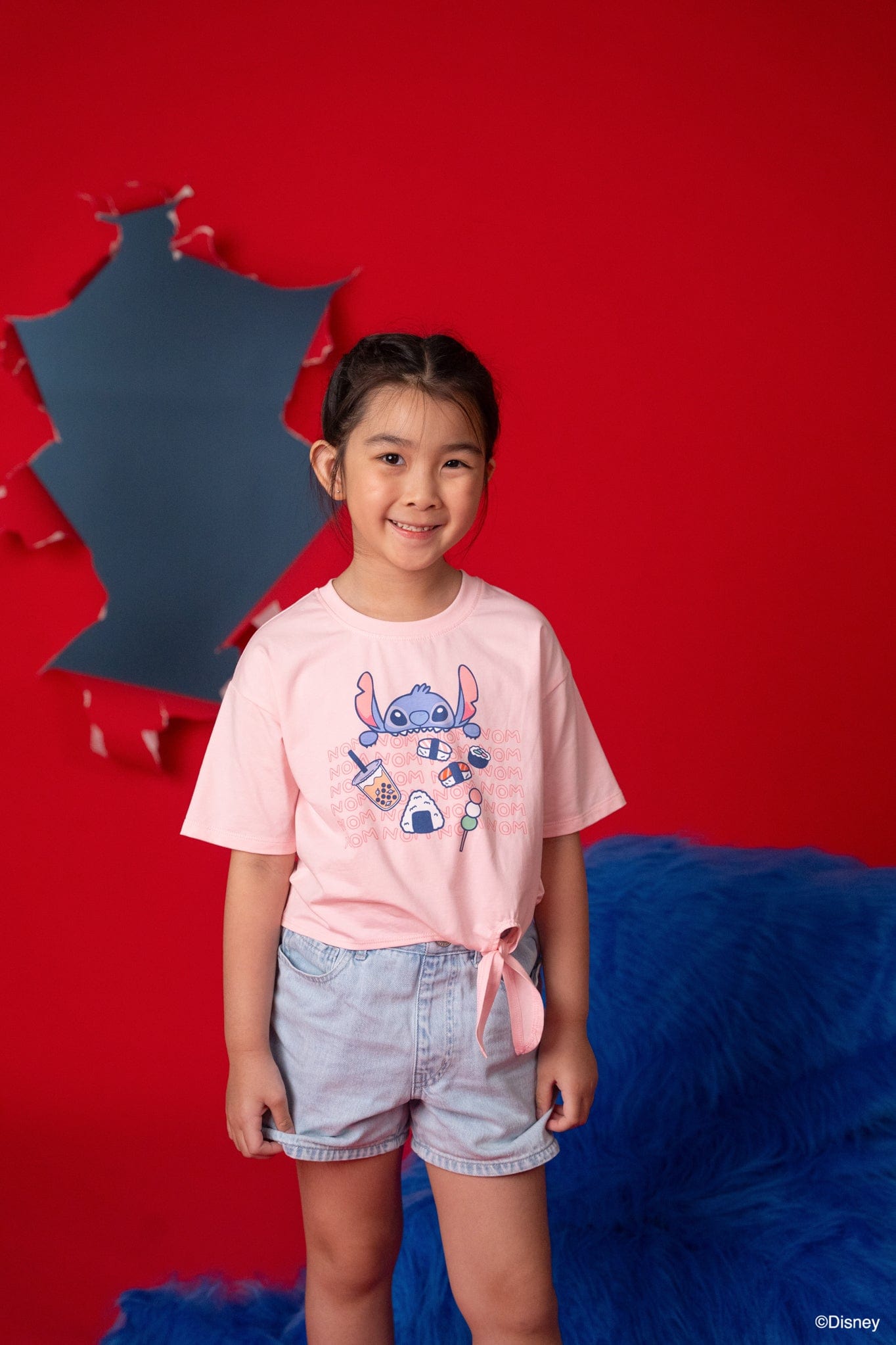 Tie-Front Crop Tee - Nom Nom Stitch