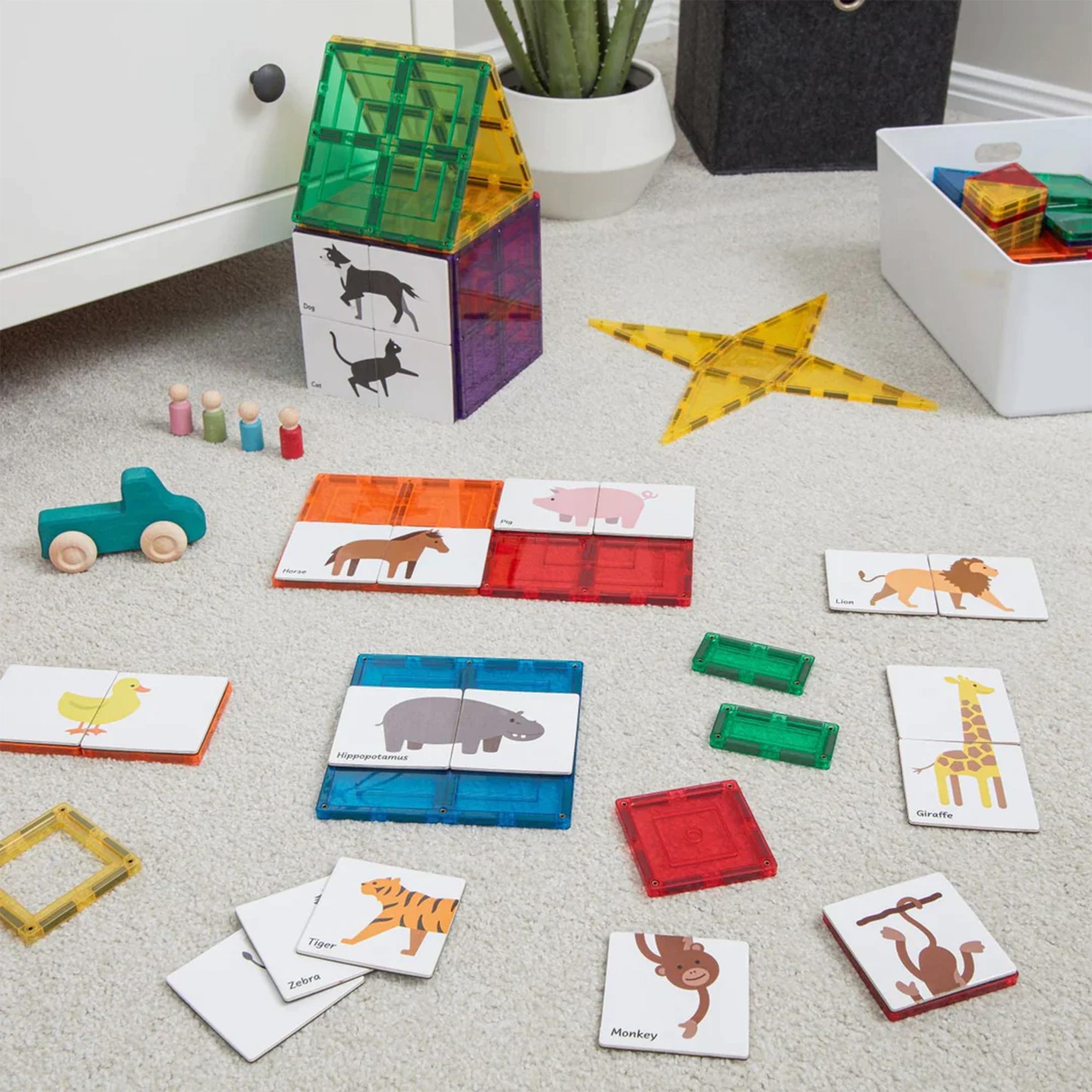 Magnetic Tile Topper - Animal Duo Puzzle Pack 40 pieces | Learn and Grow | The Elly Store