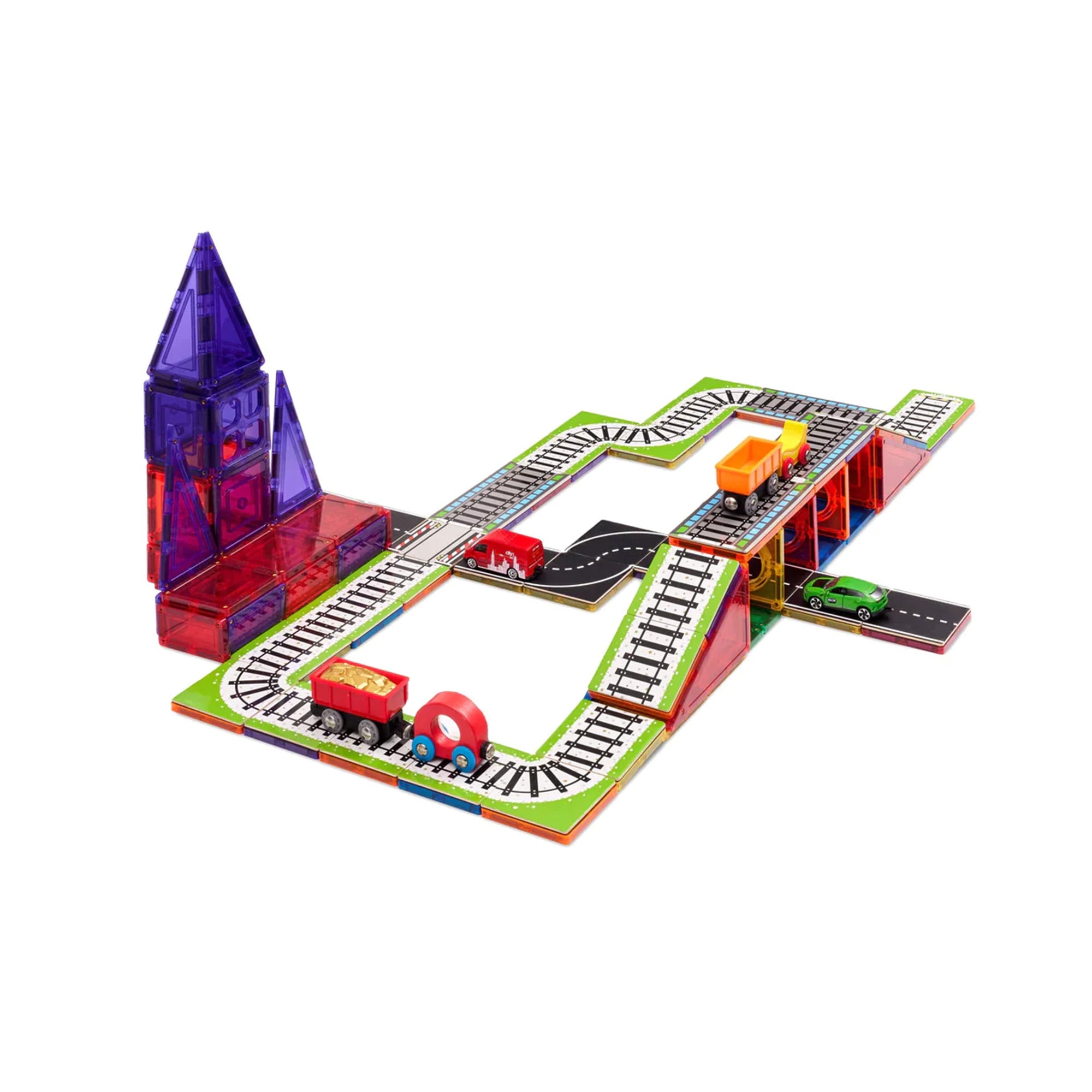 Magnetic Tile Topper - Train Track 36 pieces | Learn and Grow | The Elly Store