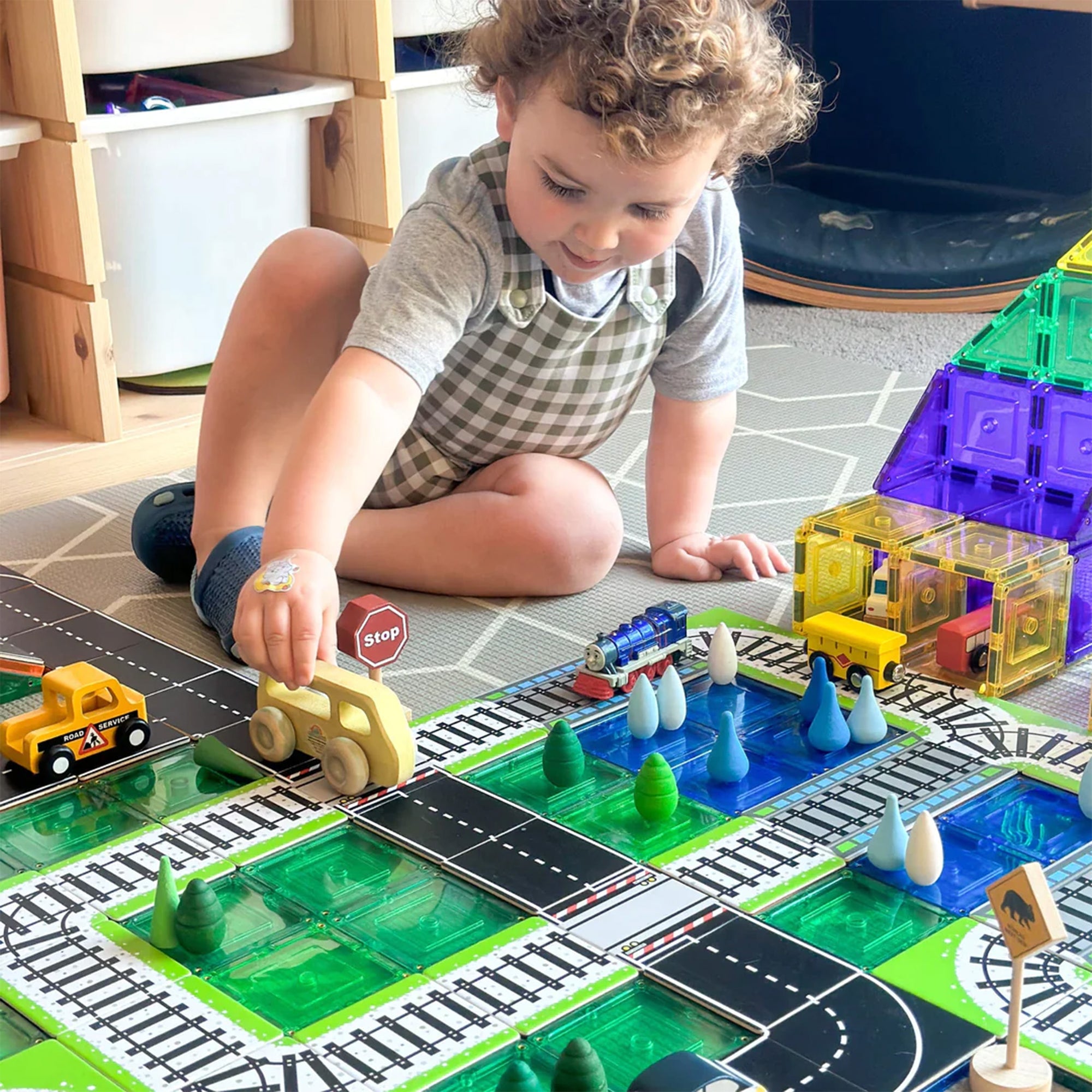 Magnetic Tile Topper - Train Track 36 pieces | Learn and Grow | The Elly Store