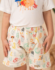 Terry Shorts - Crayon Animals