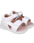 Biogateo White Open-Toed Sandals - Pink Birds