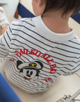 Back view of Short-Sleeve Polo Romper - Stripes Sailor Mickey