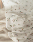 Bamboo Jersey Blanket - White Floral Bunny