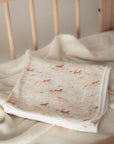 Bamboo Jersey Blanket - Meadow Horses folded