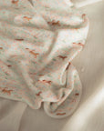 Bamboo Jersey Blanket - Meadow Horses close up
