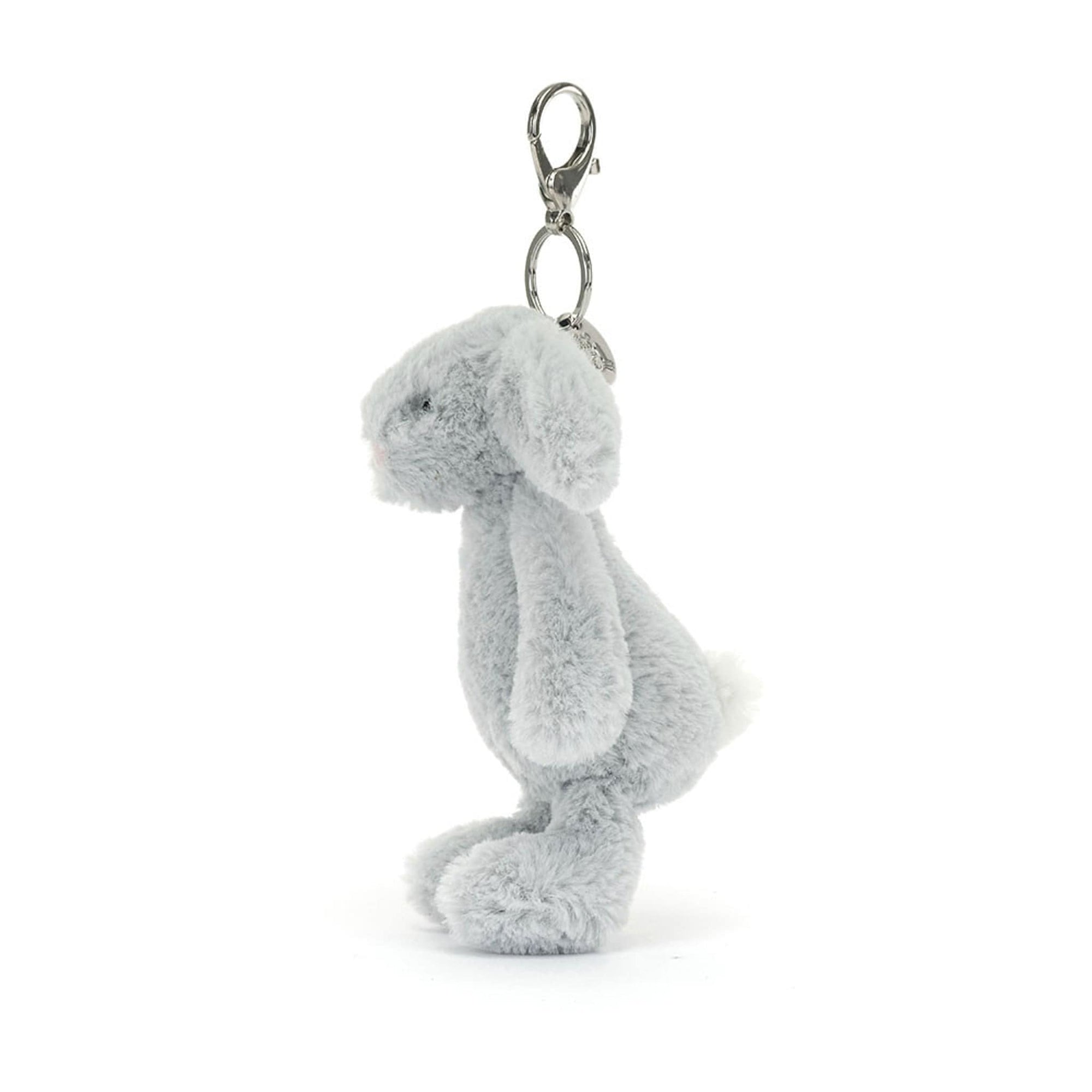 Silver bunny bag charm