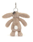 Beige bunny bag charm with blossom petal detail