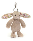 Beige bunny petal bag charm