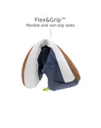 Bossy Green baby sneaker in Lona Azul Klein bending at the toe to show its flexible sole