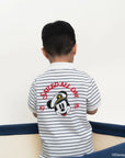 back view of polo tee in stripe sailor mickey