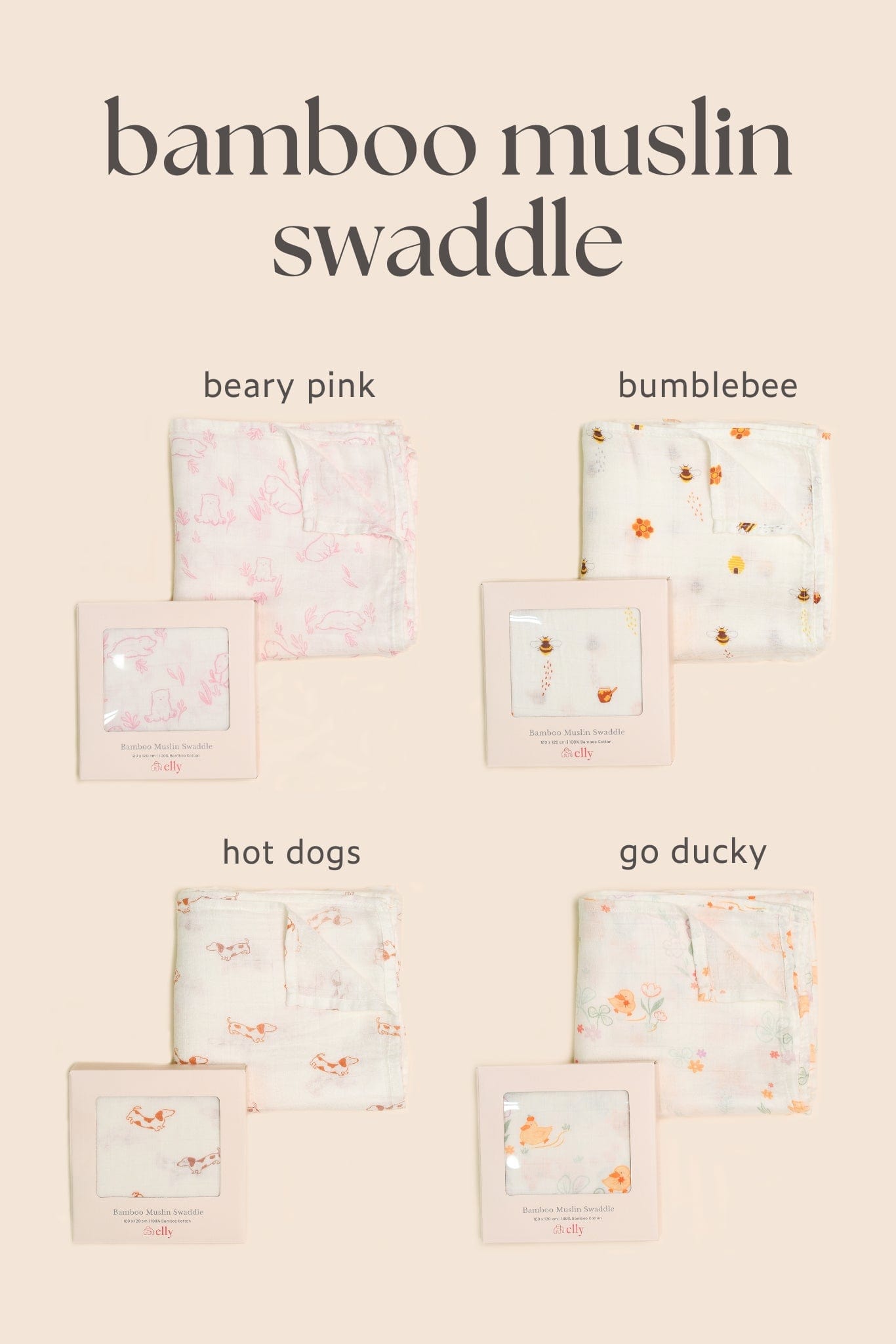 Bamboo Muslin Swaddles in Various Prints