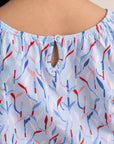 Flutter Playsuit - Blue Lucky Bamboo