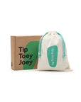 Metallic salmon baby Mary Janes displayed with a premium branded gift box and cotton drawstring storage bag.