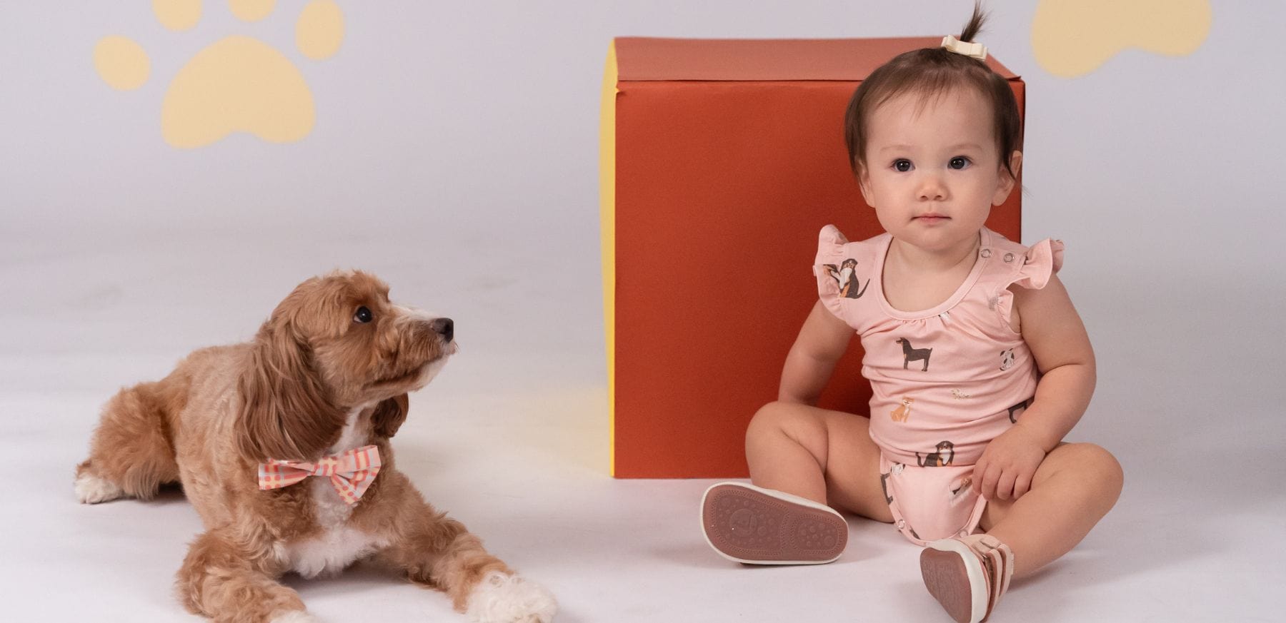 Baby & Dog in matching outfits