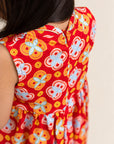 Flare Cheongsam - Red Lucky Coins back