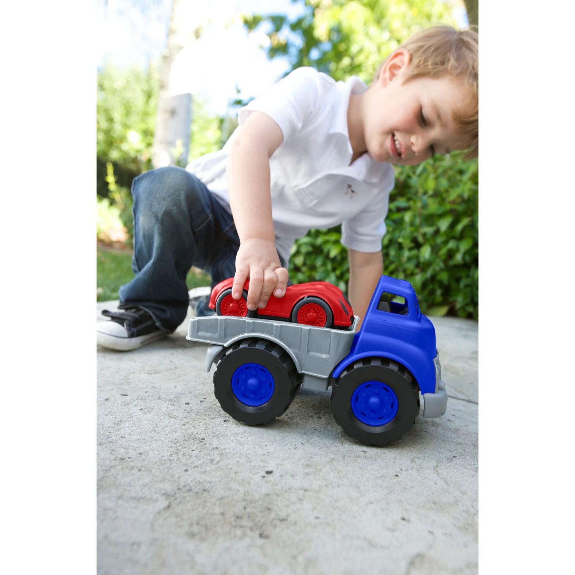 Green Toys Flatbed Truck with Race Car