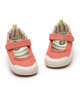 Sole and detail view of Tip Toey Joey Gaia Green Mary Janes in Lona Salmao