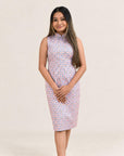 Ladies Mini Peony Cheongsam - Pink Tiles