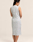 Ladies Mini Harper Cheongsam - Blue Fans