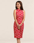 Ladies Heidi Cheongsam - Red Fans