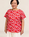 Ladies Becca Top - Red Fans