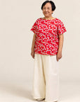 Ladies Becca Top - Red Fans