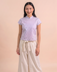 Ladies Alana Top - Pink Teal Mosaic