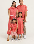 Little Man Shirt - Peach Red Mosaic family