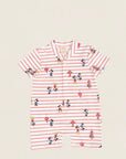 Mandarin-collared Polo Romper - Firecracker Mickey