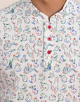 Men's Mandarin-collared Polo Tee - Zodiac Mahjong