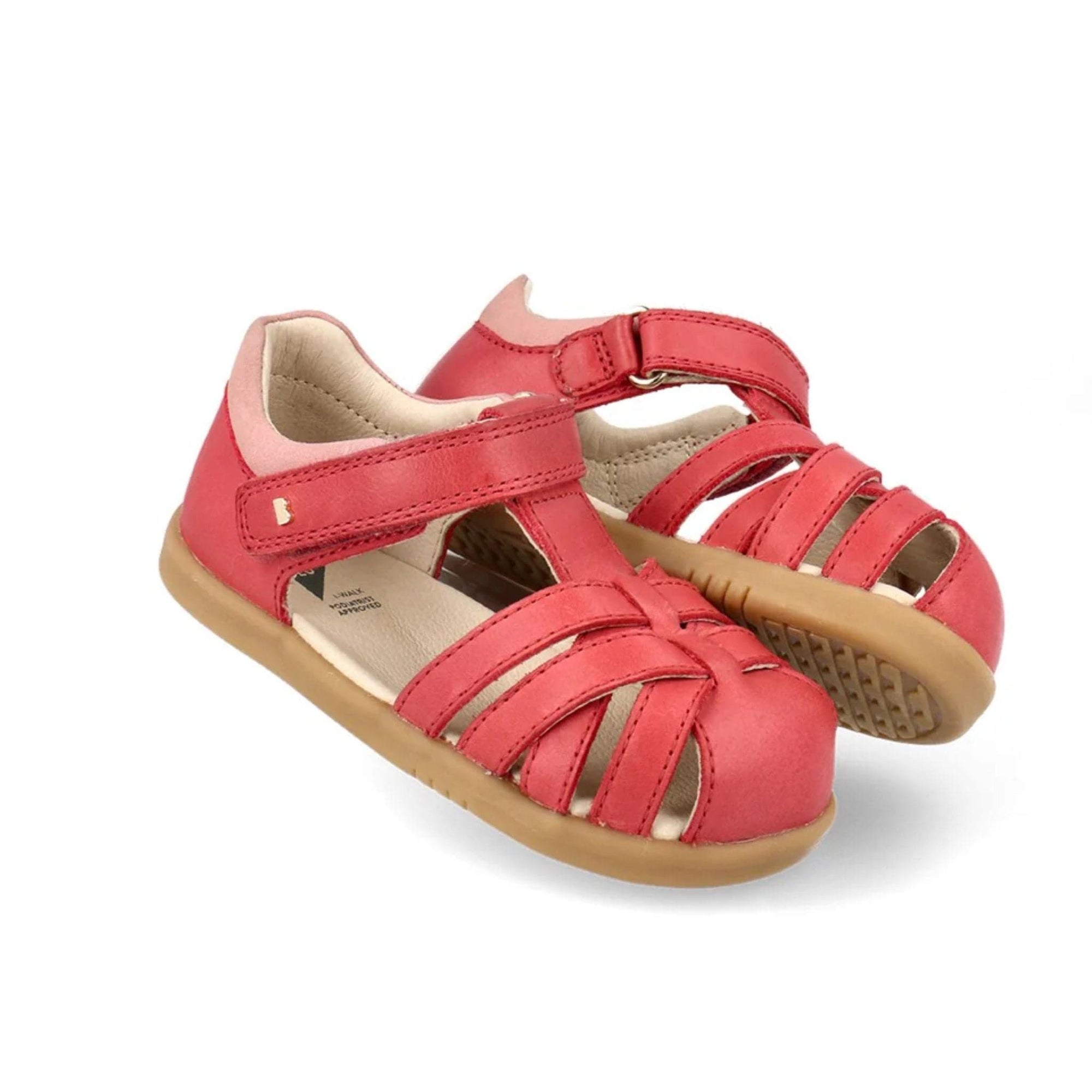 Bobux Mineral Red & Rose Cross Jump Sandals i-Walk