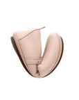 Top view of Tip Toey Joey Misty in Papaya Cream / Metallic Salmon