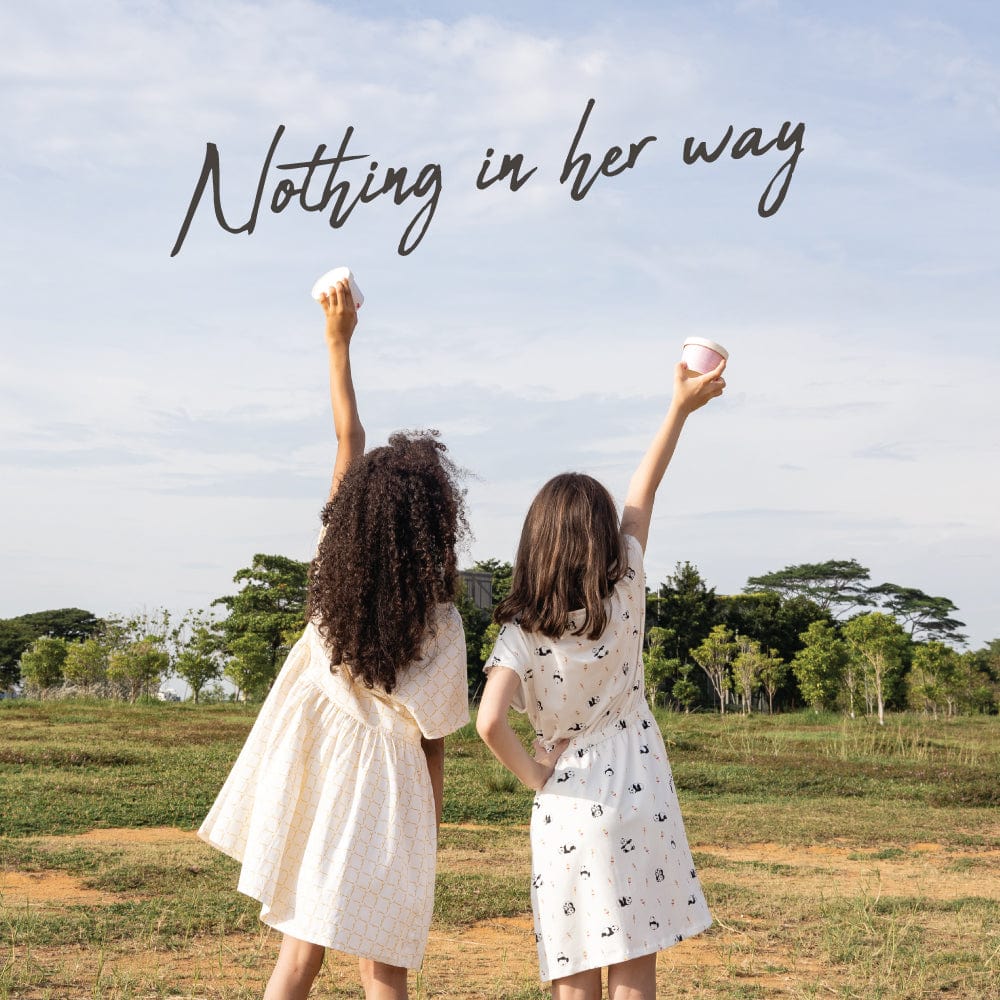 Two girls celebrating, Nothing in her way