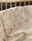 personalisable name embroidery with "Rachel" in light pink thread title case on jersey blanket