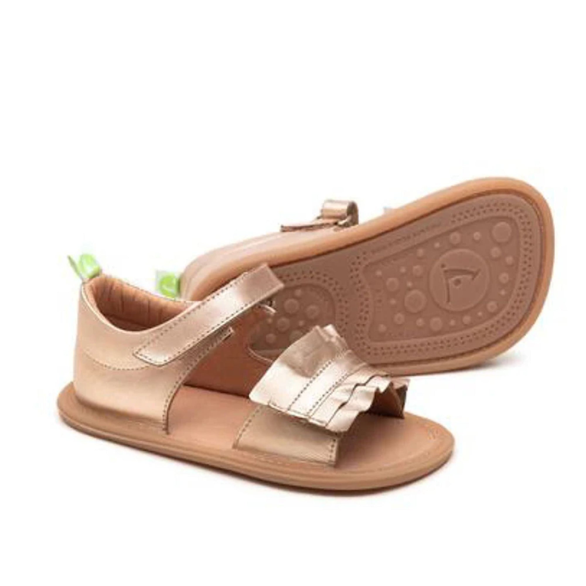 Tip Toey Joey Ruffy Sandal - Metallic Salmon